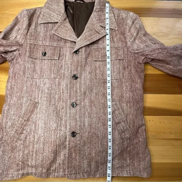 Vintage 60’s 70’s Style Lightweight Jacket Brown Fully Lined Size Medium